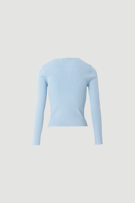 Camisola de Malha Canelada com Decote em V Ferrache