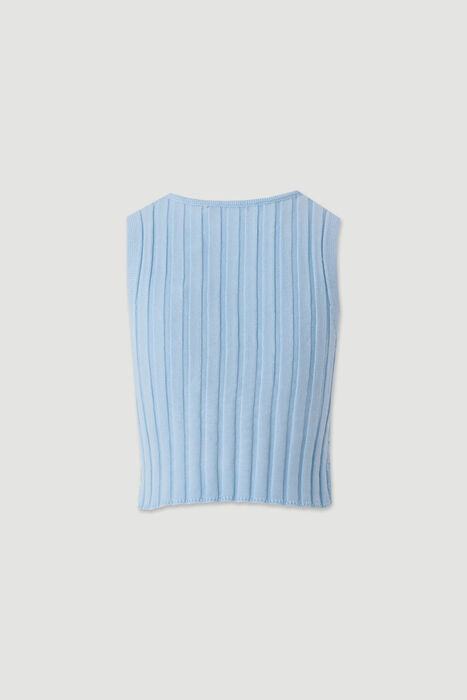 Top de Malha com Decote em V e Detalhe Entrançado Ferrache