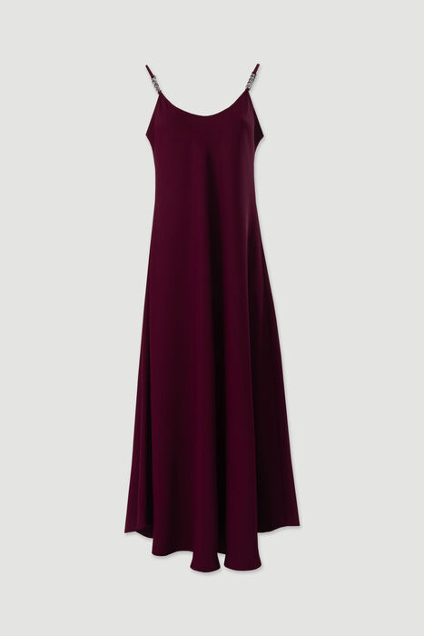 Vestido Fluido de Alças Bordô Ferrache | For You