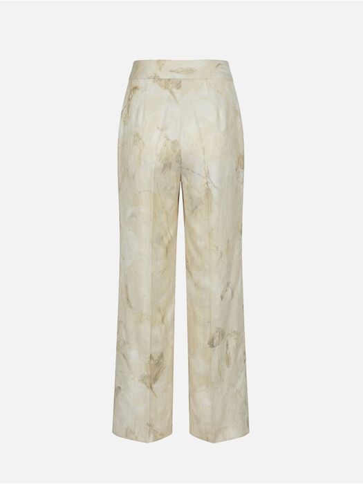Calça Clássica Fluída Estampada Scripta