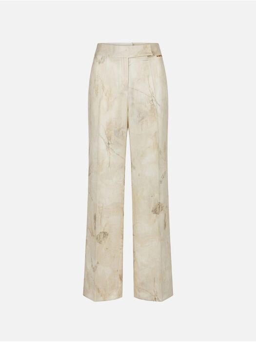 Calça Clássica Fluída Estampada Scripta