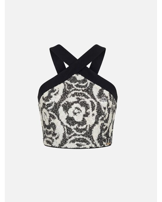 Top Cropped Scripta de Lantejoulas