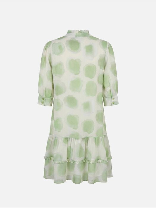Vestido Curto Estampado com Folhos Scripta