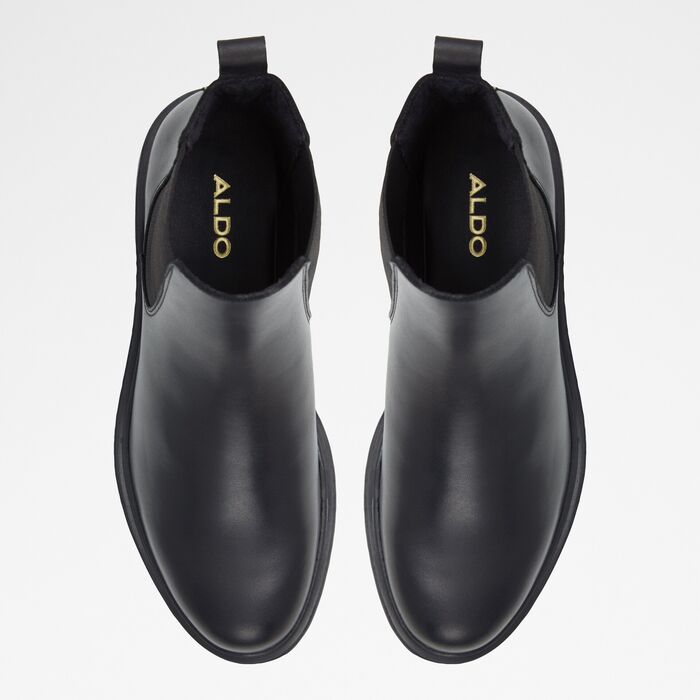 Flat ankle boots in black leather - ADALITLAN
