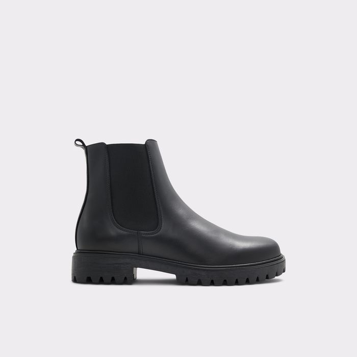 Flat ankle boots in black leather - ADALITLAN