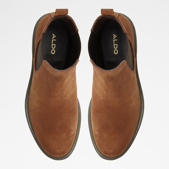 Flat ankle boots in cognac leather - ADALITLAN
