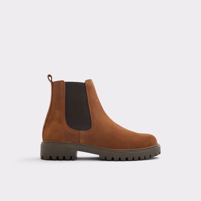 Flat ankle boots in cognac leather - ADALITLAN