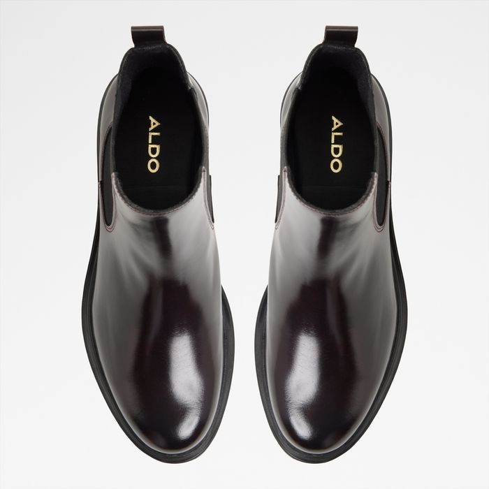 Flat ankle boots in bordo leather - ADALITLAN