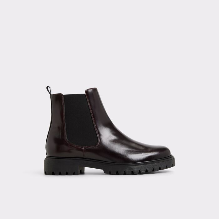 Flat ankle boots in bordo leather - ADALITLAN