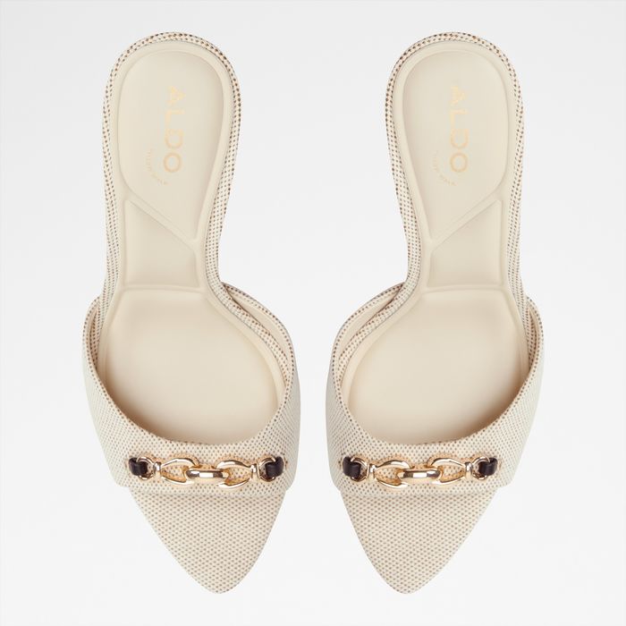 Stiletto heeled mules in beige - ADALYNE