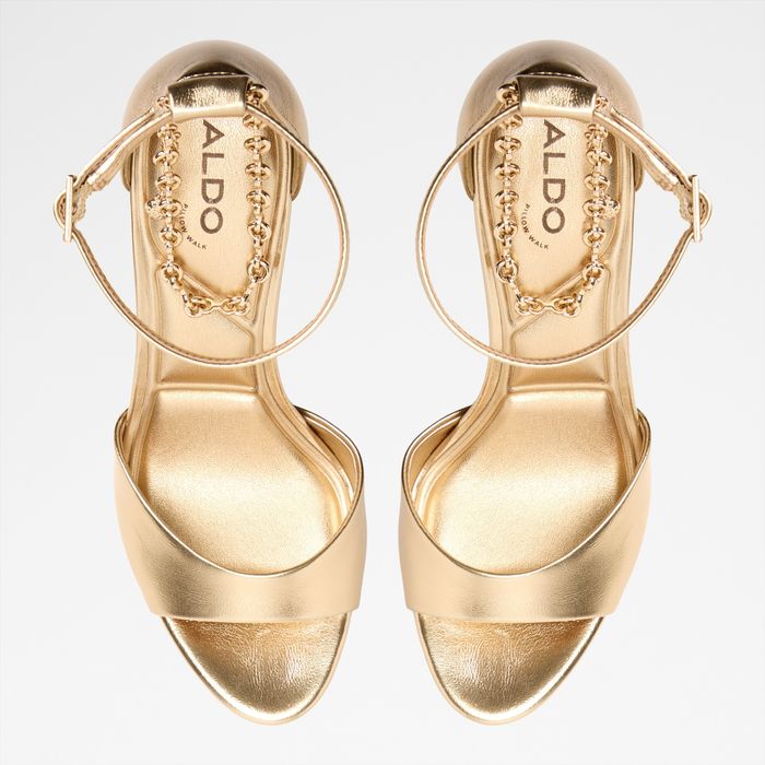Stiletto heeled sandals in gold - AFUMETH