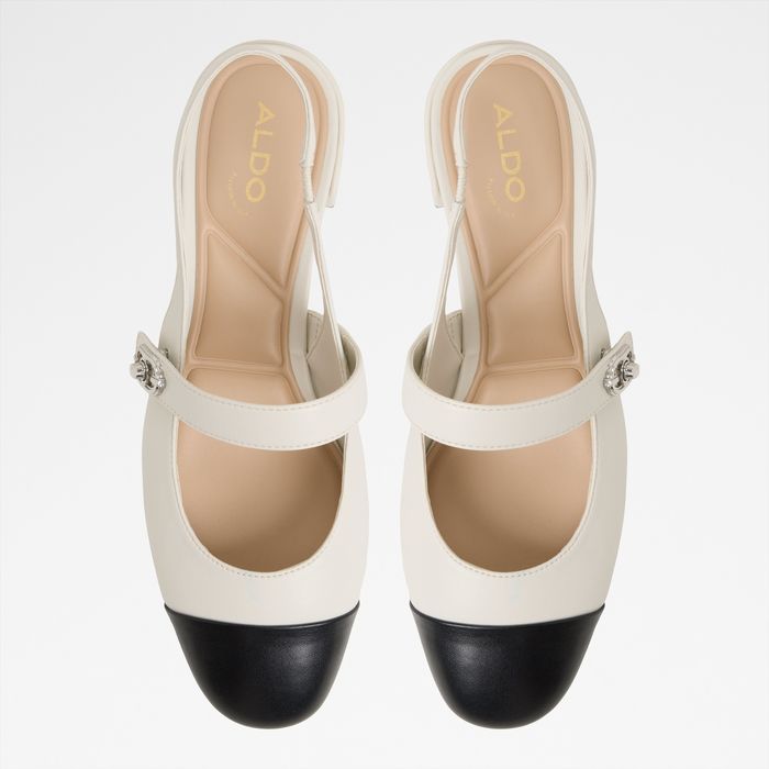 Block heeled shoes in white - AGATHE