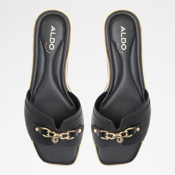 Flat sandals in black - ALAMASSI