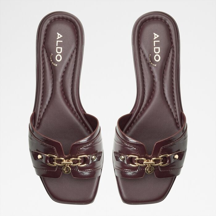 Flat sandals in bordo - ALAMASSI