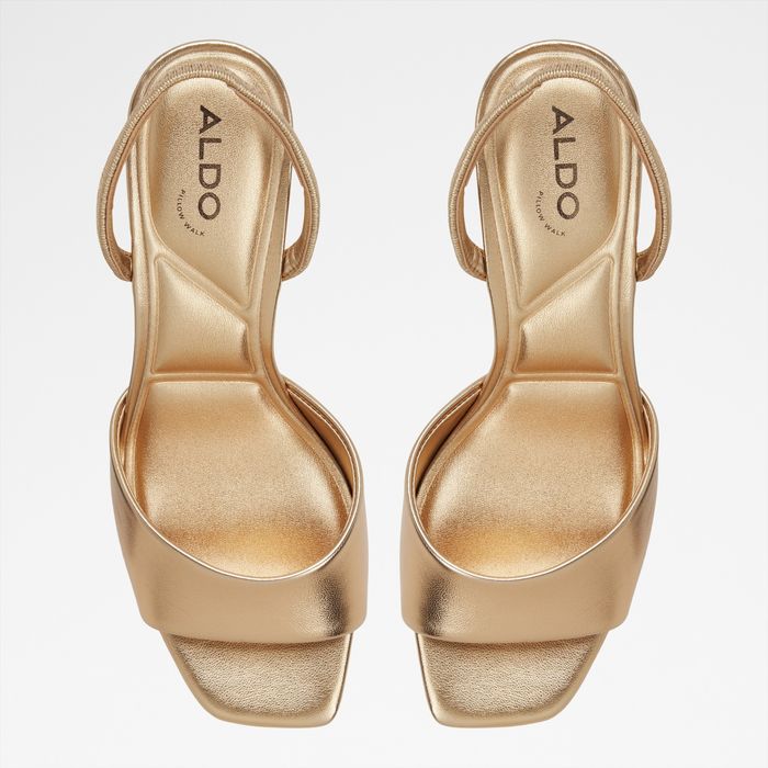 Stiletto heeled sandals in gold - ANDYA