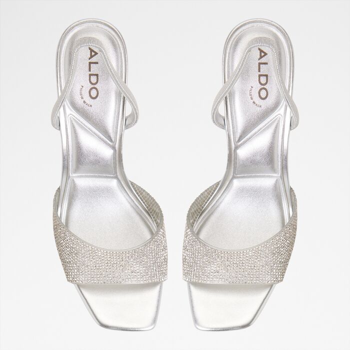 Stiletto heeled sandals in silver - ANDYANA