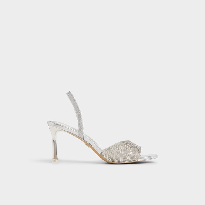 Stiletto heeled sandals in silver - ANDYANA
