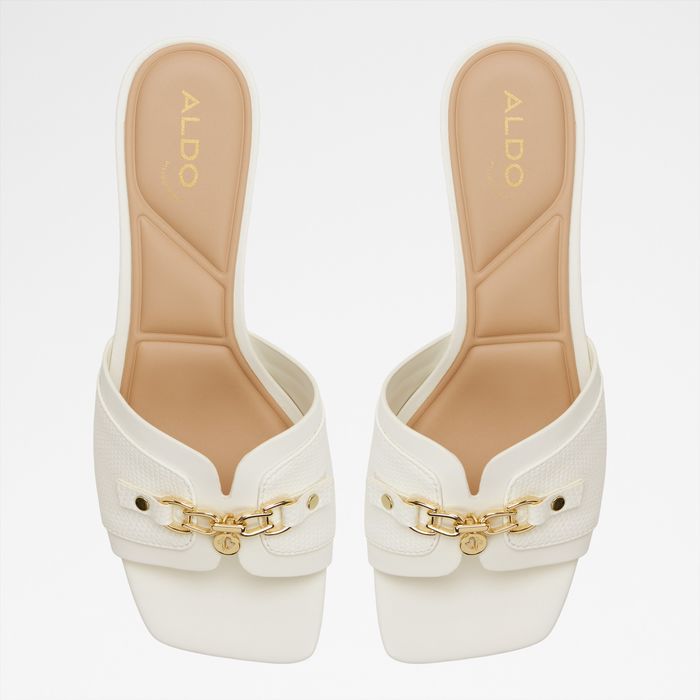 Stiletto heeled mules in white - ANNAMASSI