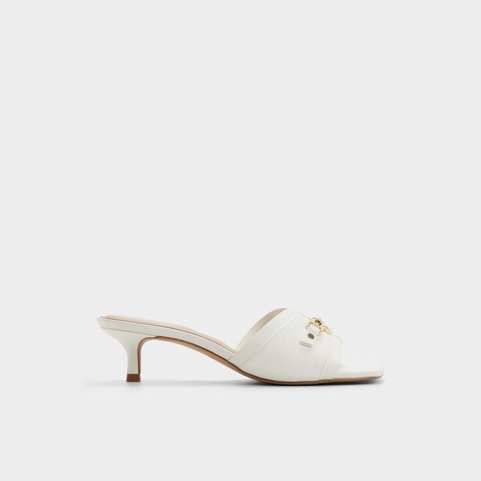 Stiletto heeled mules in white - ANNAMASSI
