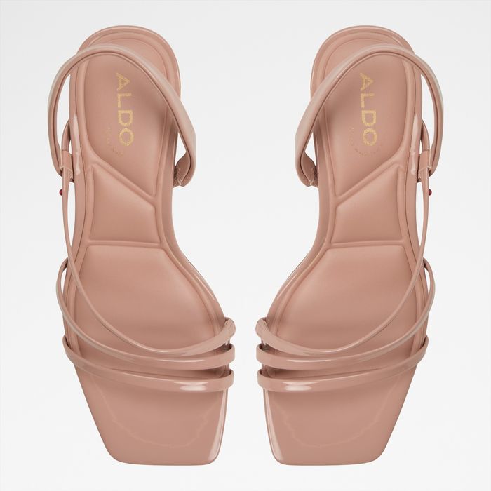 Block heeled sandals in pink patent - ATLANTICUS