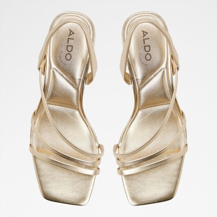 Block heeled sandals in gold - ATLANTICUS