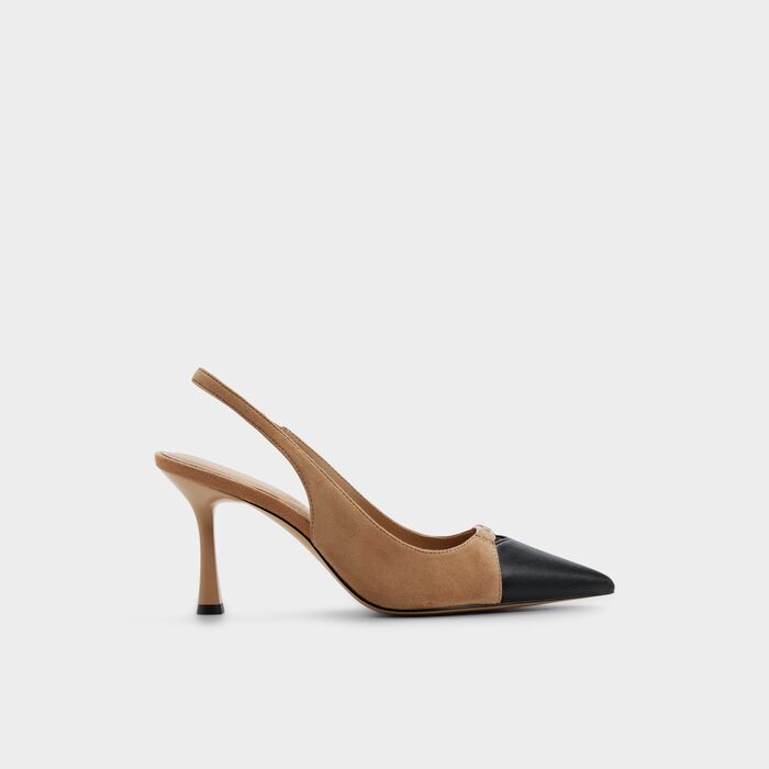 Stiletto heeled shoes in beige leather - AUGUSTAS
