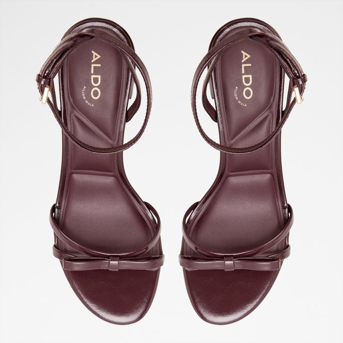 Block heeled sandals in bordo - BOULA
