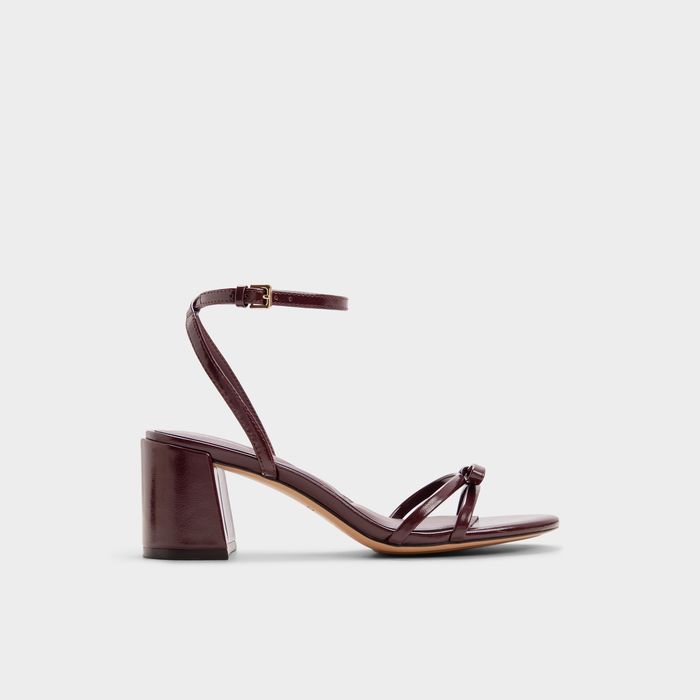 Block heeled sandals in bordo - BOULA