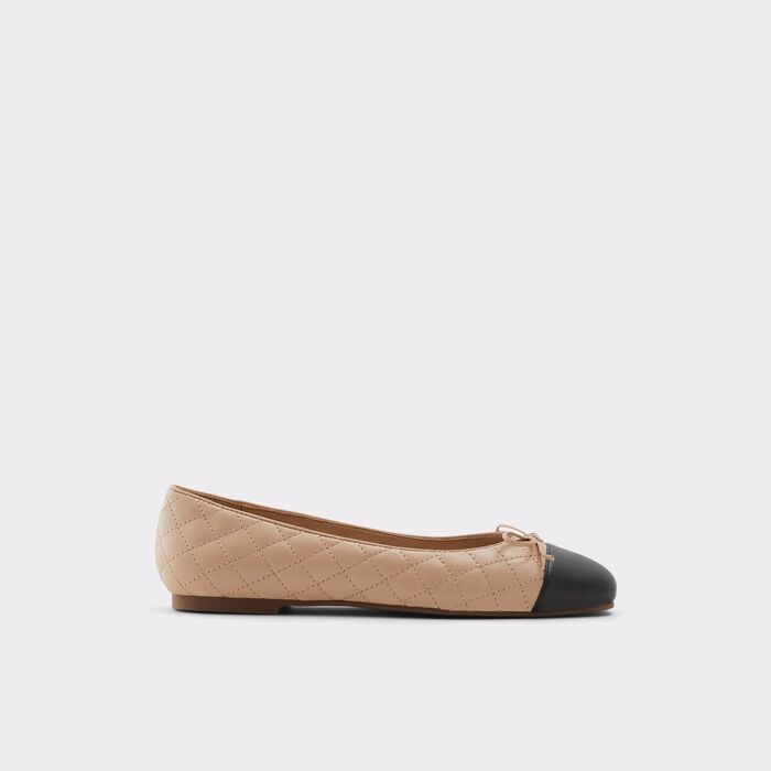 Flat ballerinas in beige leather - BRAYLYNN
