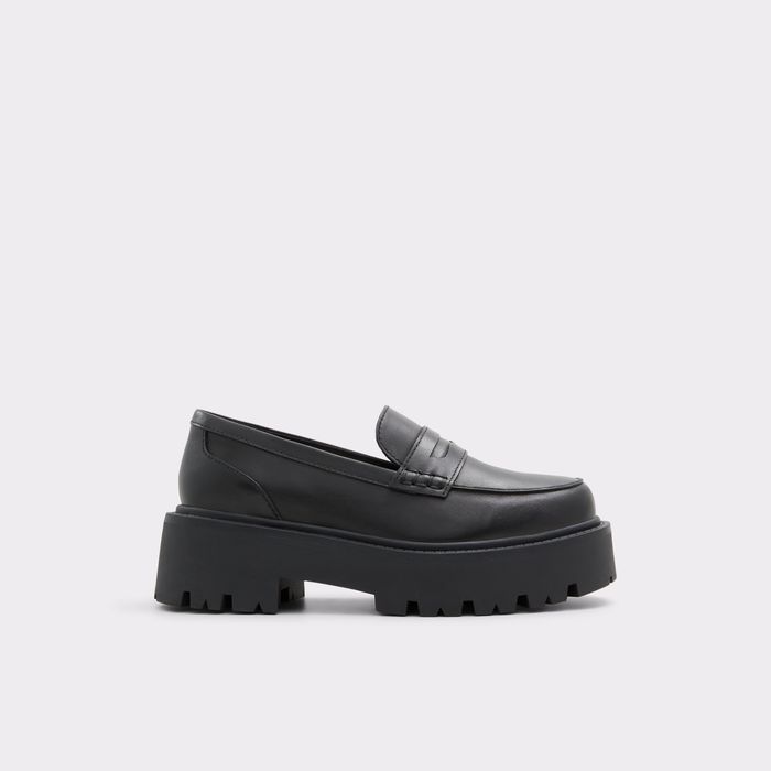 Flat loafers in black leather - CADAYCIA