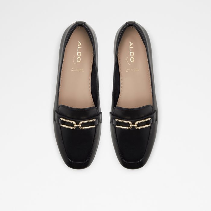 Flat loafers in black leather - CADODER