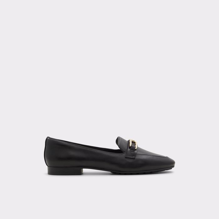 Flat loafers in black leather - CADODER