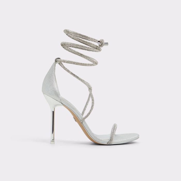 Stiletto heeled sandals in silver - CALADONIA