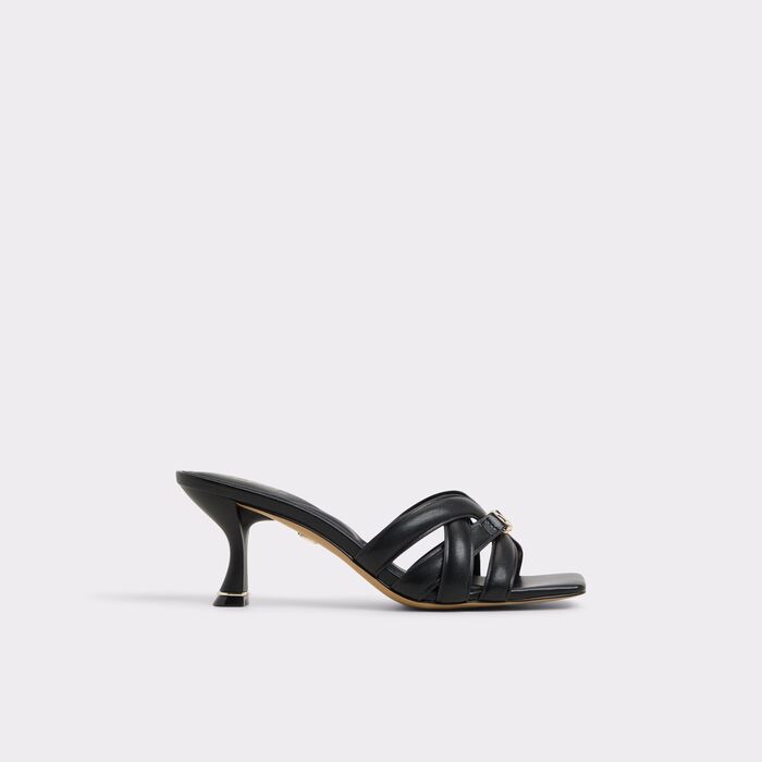 Kitten heeled sandals in black - CALYRA