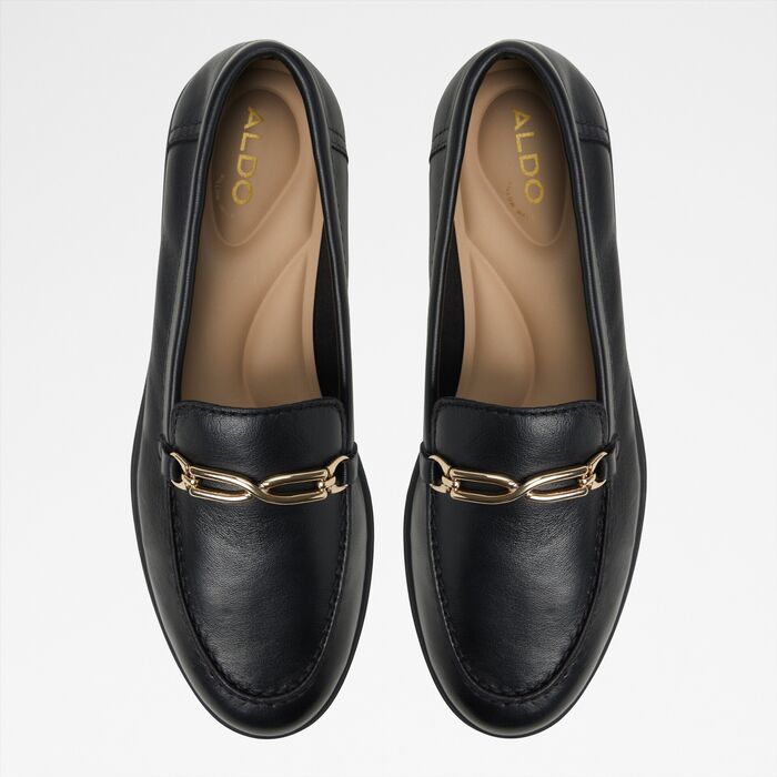 Flat loafers in black leather - CANINUS-IN