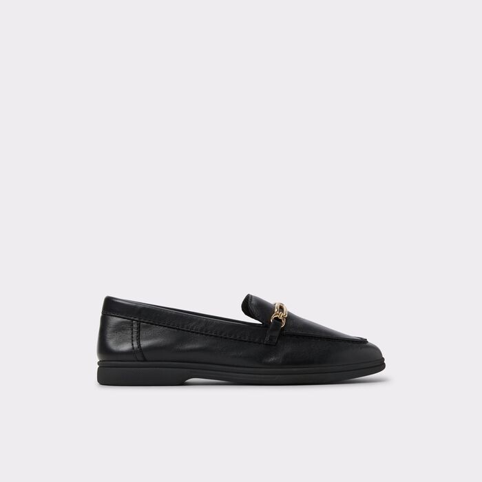 Flat loafers in black leather - CANINUS-IN