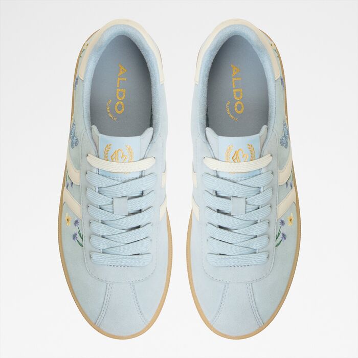 Flat trainers in blue leather - CHICSNEAKER