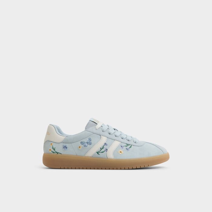 Flat trainers in blue leather - CHICSNEAKER