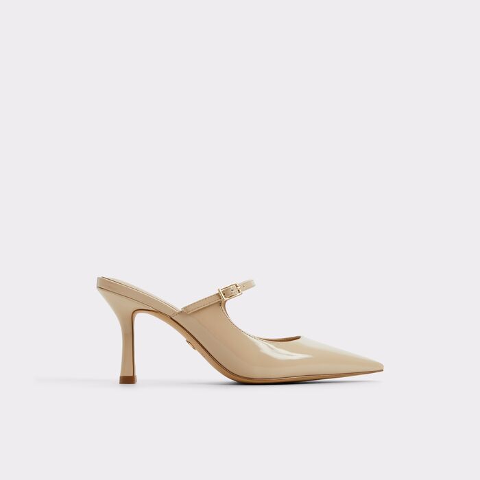 Stiletto heeled shoes in beige patent - CINCINNATI