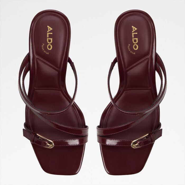 Stiletto heeled sandals in bordo - CITYVERSE