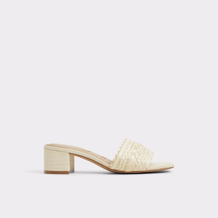 Block heeled mules in white - CLAUDINA