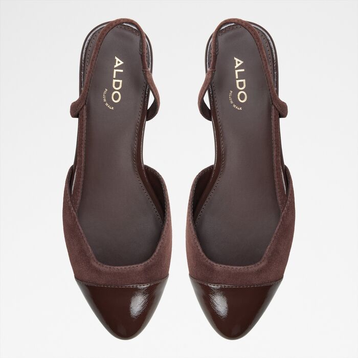 Flat shoes in brown leather - CLEMENTINNE