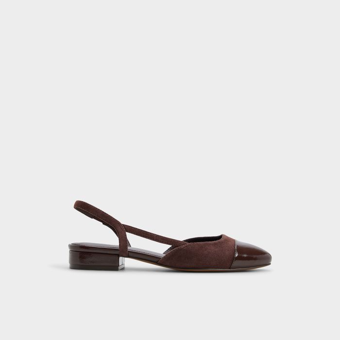 Flat shoes in brown leather - CLEMENTINNE