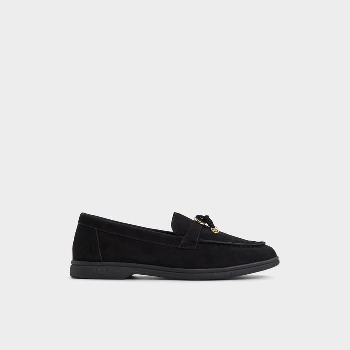 Flat loafers in black leather - CRERAS