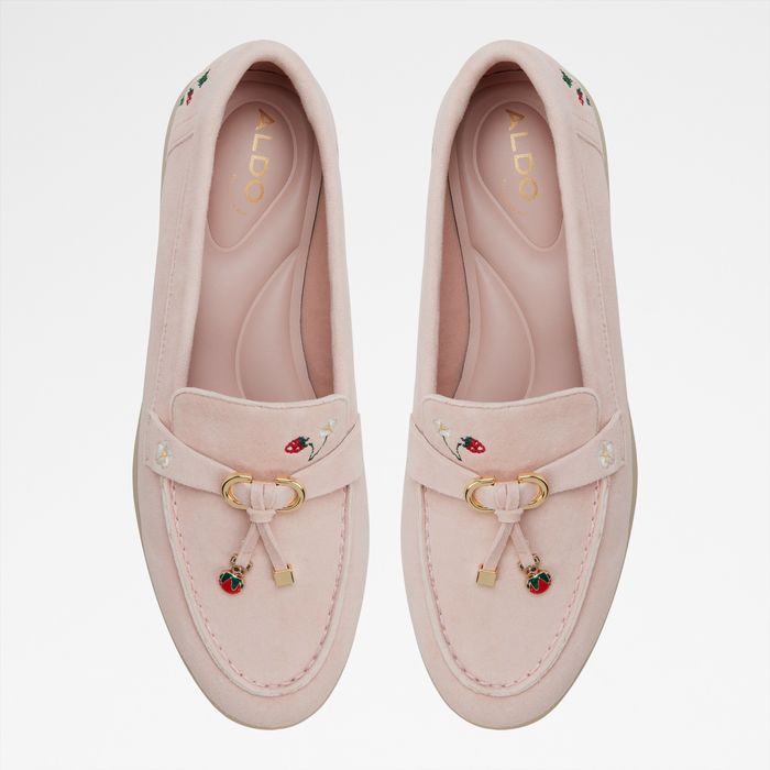 Flat loafers in pink leather - CRERAS