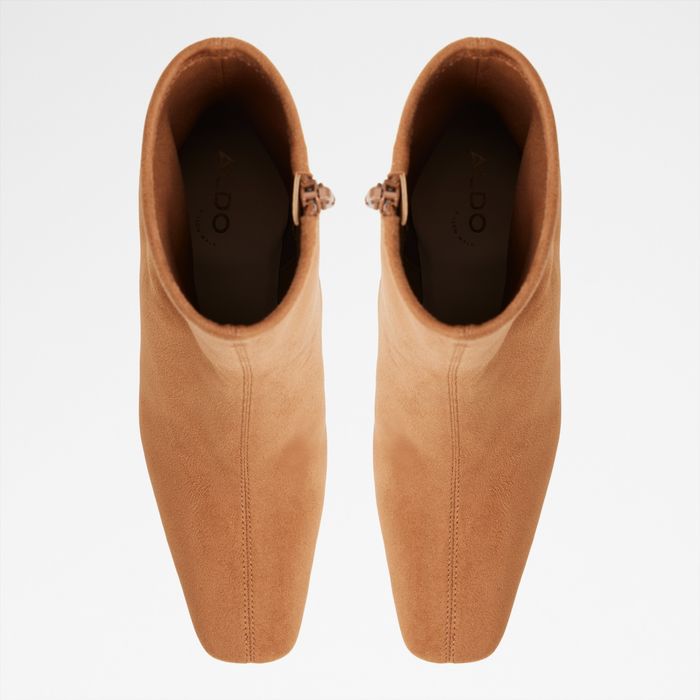 Block heeled ankle boots in cognac - CYBELE