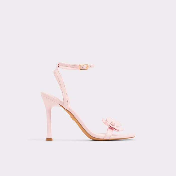 Stiletto heeled sandals in pink leather - DAISYLILY