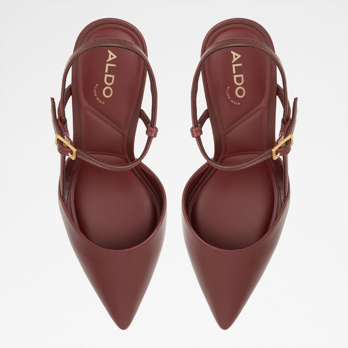 Block heeled shoes in bordo leather - DARABRIVER