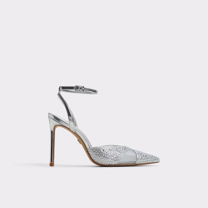 Stiletto heeled shoes in silver - DUNMERE