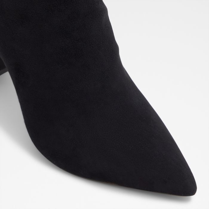 Block heeled boots in black leather - ELECTRO